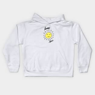 Happy Sun Yellow Hand Drawing Kids Hoodie